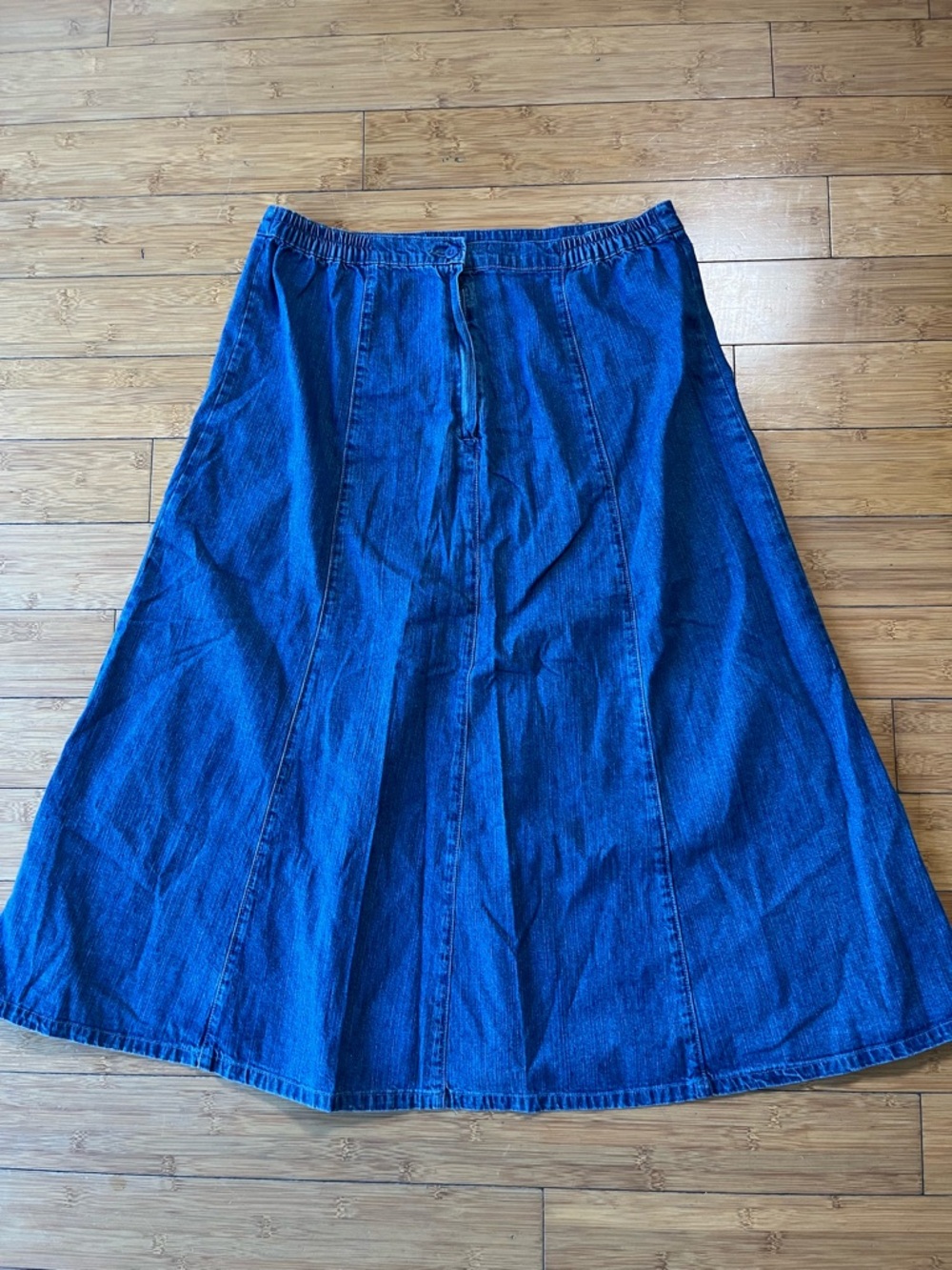 Vintage Chadwicks Classic Deep Blue Western Denim A-Line Skirt - Picture 9 of 13